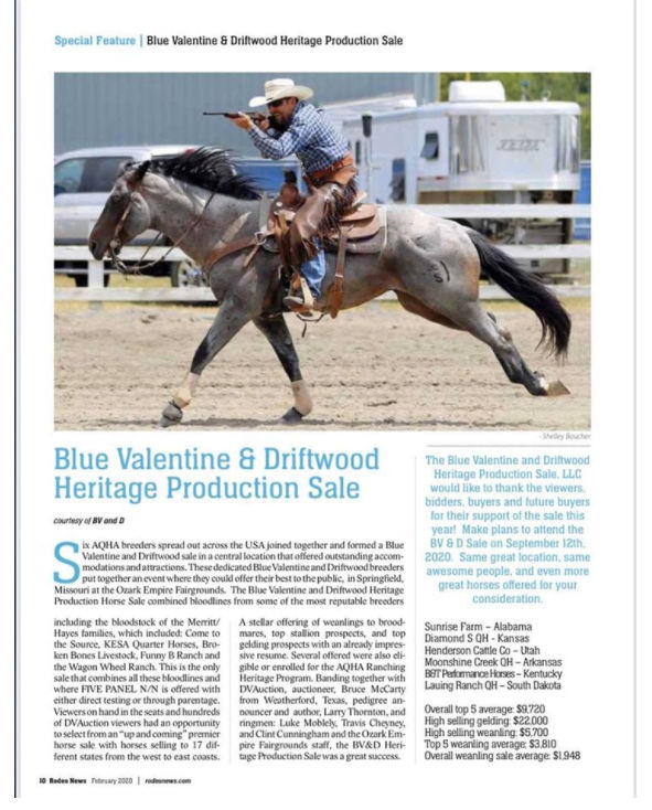Rodeo News press release February 2020